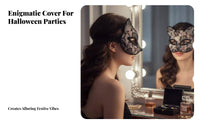 Mysterious Look Lace Feline Half-Mask Design Lace Feline Eye Mask Easy to Wear Costume Accessory Lightweight and Comfortable for Cosplayers, Adults, Party-Goers, Halloween, Cosplay Events, Photoshoots, Masquerade Balls