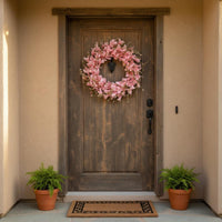Pink Flower Wreath Seasonal Elegance front doors Wreath Look Hanging Decoration for Porch, Garden