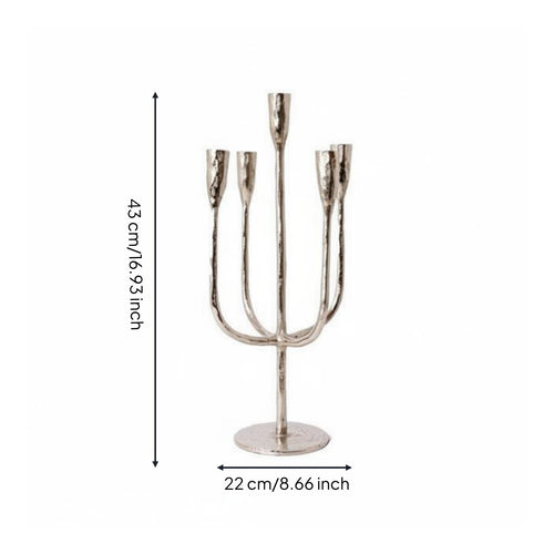 3 Arm Candelabra Aluminum Metal Candelabra Sturdy Base for Shelf