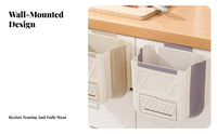 Cabinet Door Trash Bin Space-Saving Cabinet Door Waste Bin Foldable Kitchen Waste Basket Easy to Install for Bathroom, Office