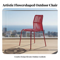 sectional Lotus Lounger Flower-Shaped Design paddinged Chaise Lounge Woven Texture Easy Maintenance for Designers, Courtyard