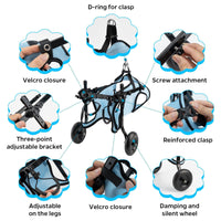 Foldable Pet Dog Wheelchair for Rehabilitation and Mobility Assistance