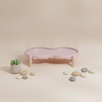 Elevated Double Pet Bowl Reduces Neck Strain Ceramic Feline Food Bowls