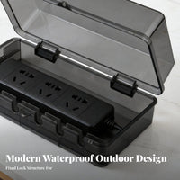 Waterproof Power Strips Box Dustproof Lockable Outdoor Power Enclosure Cover for Patio, Garden, Balcony