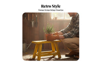 Small Four-Legged Pedestal Distressed Finish Plant Stand Retro Design for Patio