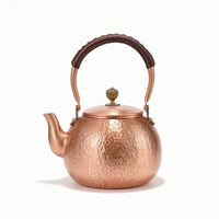 Tea Kettle with Heat-Resistant Handle Easy to Clean Copper Kettle with Lid