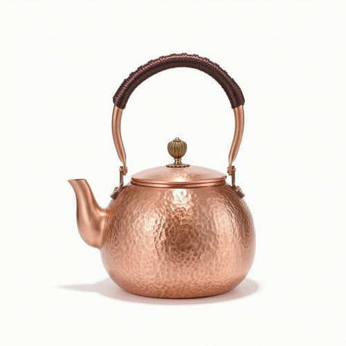 Tea Kettle with Heat-Resistant Handle Easy to Clean Copper Kettle with Lid
