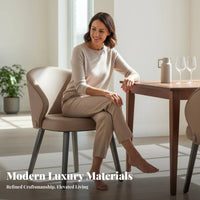 Minimalist Padded Side Chair Light Luxury Aesthetic Upholstered Seat Ergonomic Design Easy to Assemble for Adults, Cafe, Office