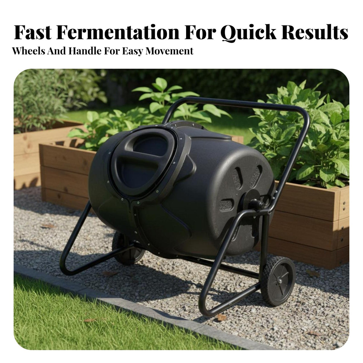 Tumbling Compost Bin Large Capacity Outdoor Compost Tumbler Tumbling Composter Easy to Use Rotating Soil Enhancer Generator
