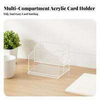 Acrylic Card Stand Tiered Organizer Space Saving for Desktop Collectors