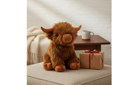 Cute Highland Cow Stuffed Toy Soft Scottish Highland Cow Stuffed Creature Great Gift for Children, Toddlers, Bedroom, Nursery