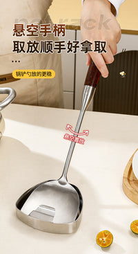 Food-Grade Stainless Steel Vertical Spoon and Spatula Holder for Kitchen Countertop