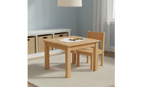 Versatile Solid Wood Square Table Sturdy and Long-Lasting Kids Wooden Table Rounded Corners Kids Activity Desk Water Resistant for Kindergarten, Restaurant