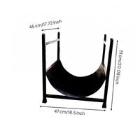 Freestanding Fireplace Accessory Black Iron-Design Log Rack Rigid Frame