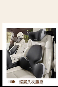 Car Headrest and Lumbar Support Pillow with Memory Foam