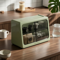 Sliding Door Cup Cabinet Countertop Tumbler Storage Rack Opaque Body