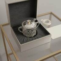 Filigree Condiment Jar Glossy Kitchen Storage Spoon Included
