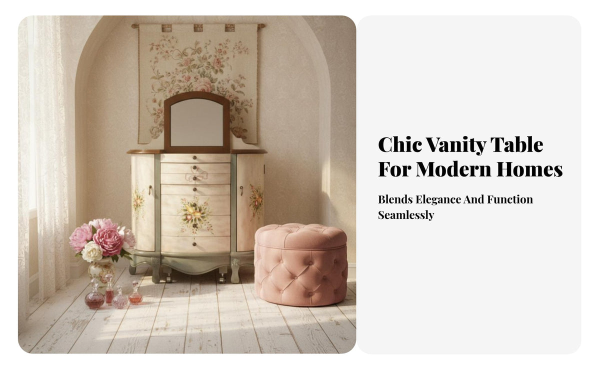 Space-Saving hinged-lid Vanity Table Hand-Painted ornamentation space-efficient Desk with hinged-lid Mirror Vintage appearance Bedroom Furniture Ample Storage for Small Apartment Dwellers, Students, Teenagers, indivitwo-way grooming area