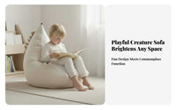 CreatureThemed Character Chair Soft and Comfy Fold-Unfold Creature Sofa Foldable Design Machinecleanable Cover for Infants