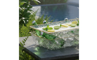 Ice Chilled Serving Tray with Lid Easy to Clean Rectangular Food Chiller Platter