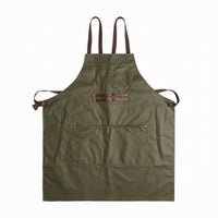 Bib Apron with Straps Reinforced Kitchen Cooking Apron with Pockets Heavyweight for Barbers, Workshop, Cafe, Grilling