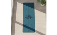 Non-Slip Exercise Mat with Alignment Lines Extra-Long Exercise Mat with Quick-Release Buckle Cushioned Stable for Yogis