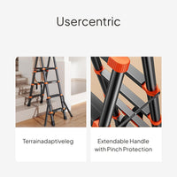Adjustable Folding Aluminum Ladder: Multi-Functional, Anti-Slip