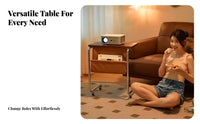 Rolling C-Shaped Table Mobile Design Wheeled C-Table with Magazine Holder