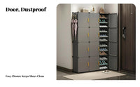 Large Capacity Stand-Alonestanding Shoe Cupboard Space-Saving Modular Shoe Cabinet with Doors Easy Assembly Footwear Organizer Sturdy Construction for Apartment Dwellers, Homeowners, appearanceConscious Individuals, Entryway, Hallway, Mudroom, Bedroom