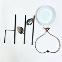 2 Pieces Metal Bird Feeder Decorative Outdoor Decor Weather-Resistant