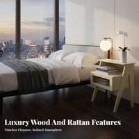 Bedside Storage Table Modern Design Nightstand sturdy Wood Legs for residents