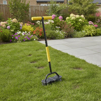 Lawn Aerator with T-Handle Ergonomic Manual Soil Aerator Handheld for Gardeners, Homeowners, Yard Work