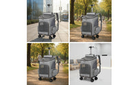 Wheeled Pet Backpack Carrier Ventilated Rolling Pet Carrier Breathable Handsunrestricted for Dog Owners, Travel, Vet Visits, Commuting