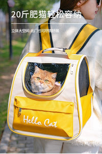 Portable Cat Carrier Backpack with Fleece Lining for Cats and Rabbits