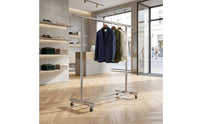 Floor-Standing Drying Rack with Shelf Heavy-Duty Rolling Clothes Rack Adjustable Furniture Portable for Laundry Room, Indoor