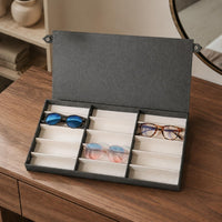 Eyeglass Storage Box Oxford Cloth Divided Eyeglass Case Rectangular