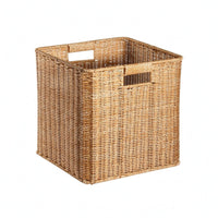 Square Woven Basket Handmade Woven Storage Basket Compact