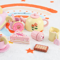 Wooden Pretend Play Tea Set for Kids, Afternoon Tea Set, Parent-Child Interactive Toy