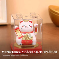 Solar Waving Lucky Cat, Dashboard Decor, Cartoon, Random Color