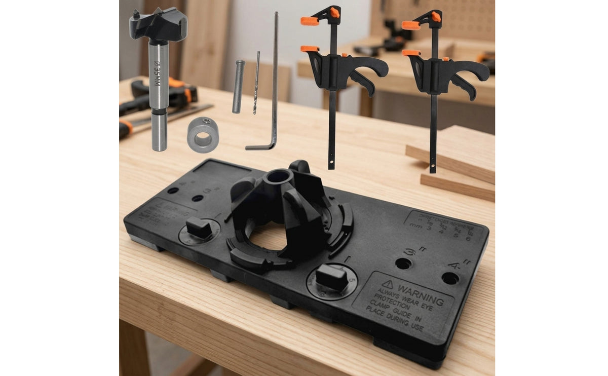 Hinge Guide with Clamps Compact Guide Easy-to-Install Tool for Woodworkers, Home Improvement Hobbyists, Workshop