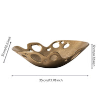 Sculptural Bowl Irregular Bowl with Cutouts Lustrous for Entryway