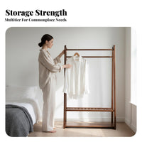 Organizer with Full-Length Mirror Freestanding Coat Rack Triple-Function Design Space-Saving for Homeowners, Apartment Dwellers