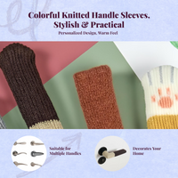 Door Handle Protector, Knitted Non-Slip Pad Cover, Insulated Against Scalding & Freezing, Winter Protection for Bedroom and Entry Doors
