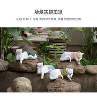 创意可爱慵懒猫咪树脂摆件阳台户外花园别墅庭院桌面花架装饰摆件