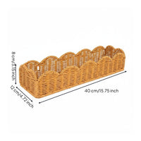 Rectangular Woven Basket Decorative Storage Basket Breathable