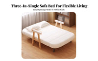 2-in-1 Design Extendable Daybed Two-Way-Use Pull-out Loveseat Sleeper Space-Saving Sofa Bed Sturdy Frame for Apartment Dwellers, Homeowners, Students, Small Areas, Balcony, Bedroom, Office