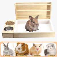 Wooden Guinea Pig Cage with Feeder and Hideout