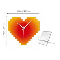Pixel Heart Timepiece Modern Design Home Decor Sturdy Acrylic for Bedroom