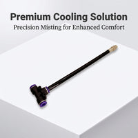Brass Misting Nozzle Tee, Adjustable Direction, Quick Connect, for Outdoor Cooli #variant:Adjustable Directional Sprinkler with 8mm Quick Connect Tee