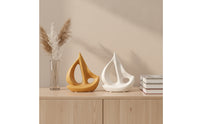Elegant Ceramic Sailboat Matte Sailboat Ornament Modern Boat Sculpture Minimalist for Homeowners, Minimalists, Bookshelf, Living Room, Entryway, Housewarming